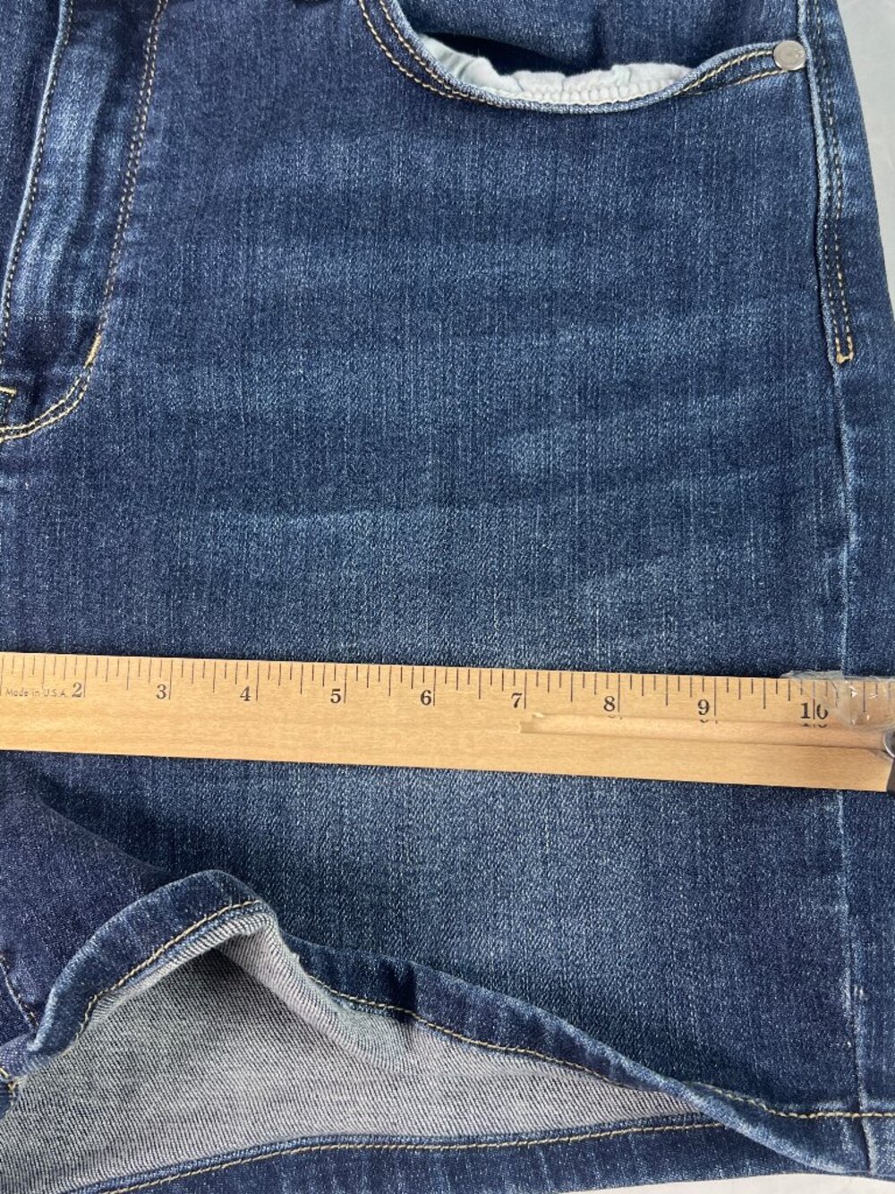 Judy Blue Jean Short Women Plus 35* High Rise Blue Stretch Denim Jorts Tag 2XL - Picture 13 of 15